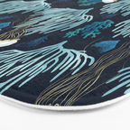 Jellyfish and Coral-Navy Bath Mat Gallery Image 3