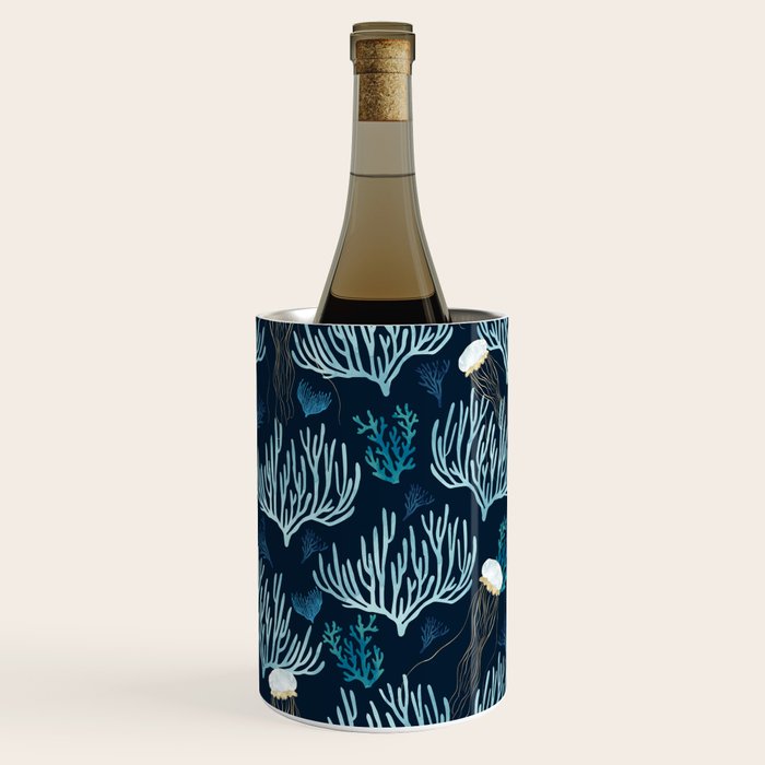 Jellyfish and Coral-Navy Wine Chiller Gallery Image 2