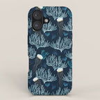Jellyfish and Coral-Navy iPhone Case Gallery Image 1
