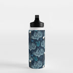 Jellyfish and Coral-Navy Water Bottle Gallery Image 3