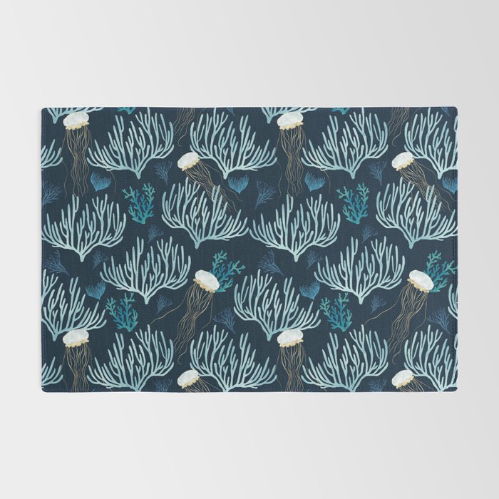 Jellyfish and Coral-Navy Rug Gallery Image 2