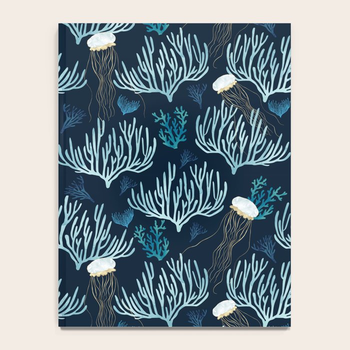 Jellyfish and Coral-Navy Notebook Gallery Image 4