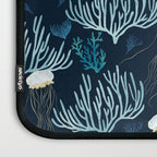 Jellyfish and Coral-Navy Laptop Sleeve Gallery Image 3