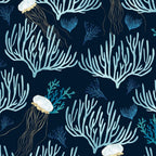 Jellyfish and Coral-Navy Coffee Mug Gallery Image 2