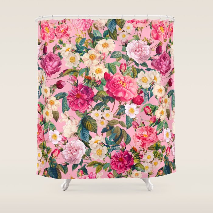 Rose Pink Garden II Shower Curtain Gallery Image 1