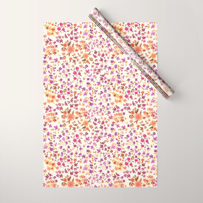 Pink summer blooming Wrapping Paper Gallery Image 1