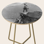 Eagle's Lookout, Blackfoot tribe members, Glacier Park, Montana, 1913 black and white photography Side Table Gallery Image 2