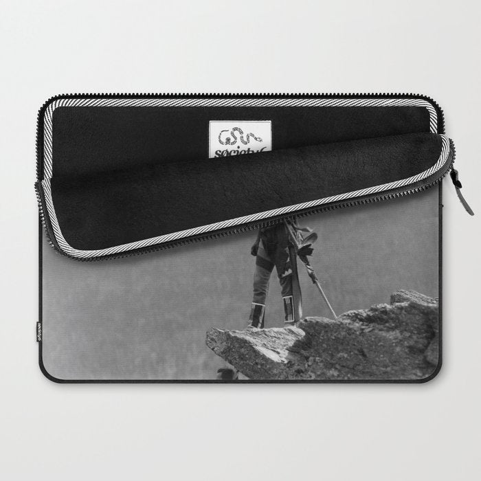 Eagle's Lookout, Blackfoot tribe members, Glacier Park, Montana, 1913 black and white photography Laptop Sleeve Gallery Image 2