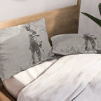 Eagle's Lookout, Blackfoot tribe members, Glacier Park, Montana, 1913 black and white photography Pillow Sham Gallery Image 2