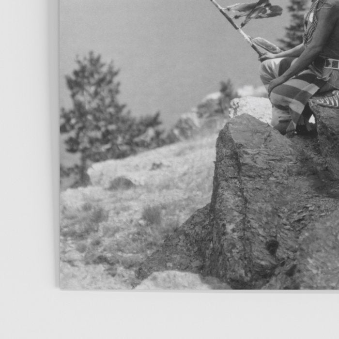 Eagle's Lookout, Blackfoot tribe members, Glacier Park, Montana, 1913 black and white photography Poster Gallery Image 3