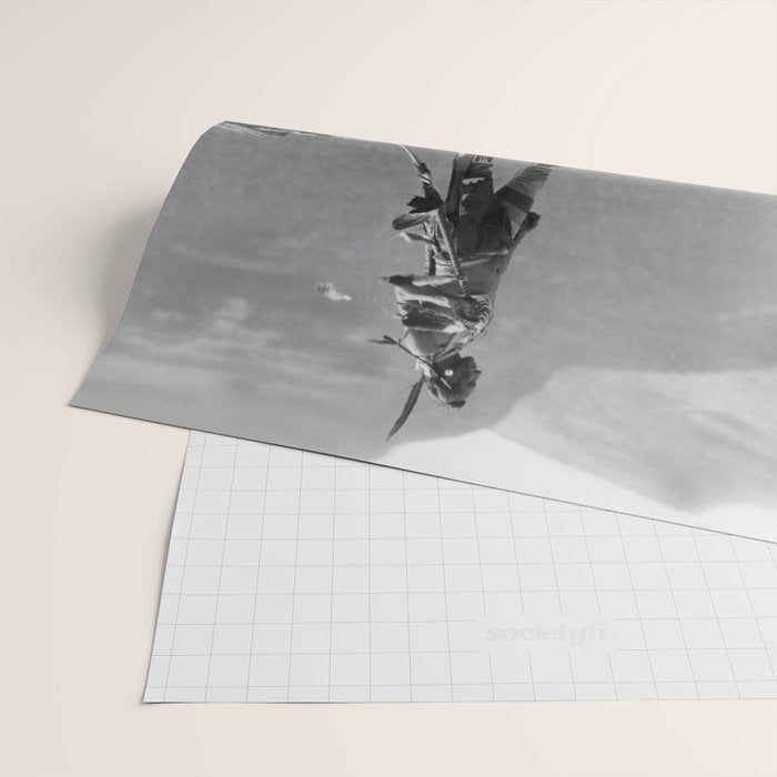 Eagle's Lookout, Blackfoot tribe members, Glacier Park, Montana, 1913 black and white photography Wrapping Paper Gallery Image 2