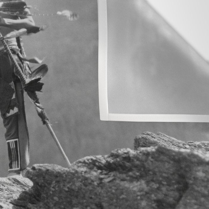 Eagle's Lookout, Blackfoot tribe members, Glacier Park, Montana, 1913 black and white photography Wall Tapestry Gallery Image 3