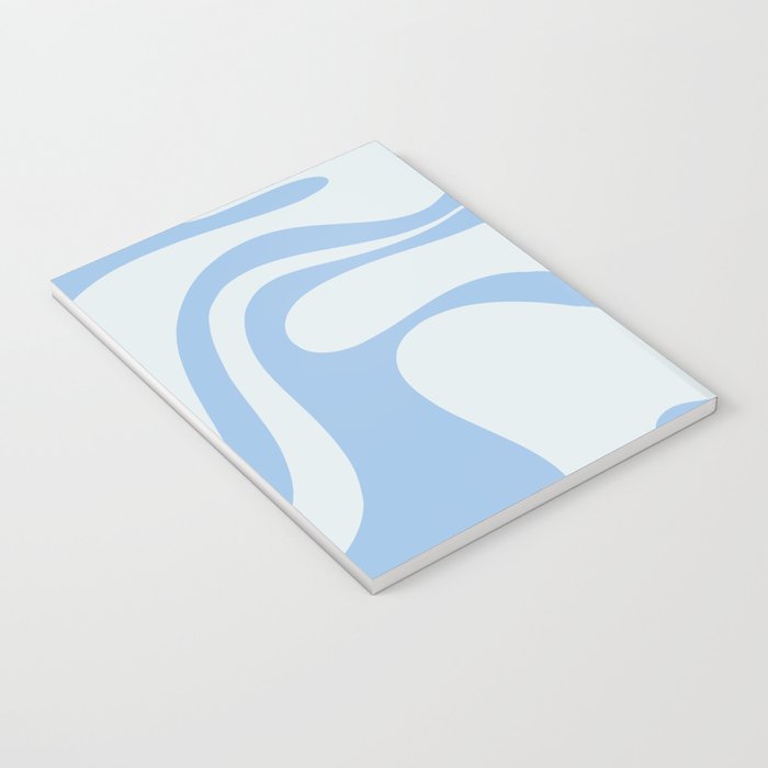 Retro Liquid Swirl Abstract Pattern 3 in Powder Blue Notebook Gallery Image 3