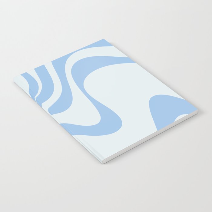 Retro Liquid Swirl Abstract Pattern 3 in Powder Blue Notebook Gallery Image 2