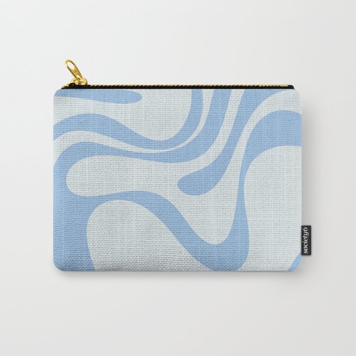 Retro Liquid Swirl Abstract Pattern 3 in Powder Blue Carry All Pouch Gallery Image 1