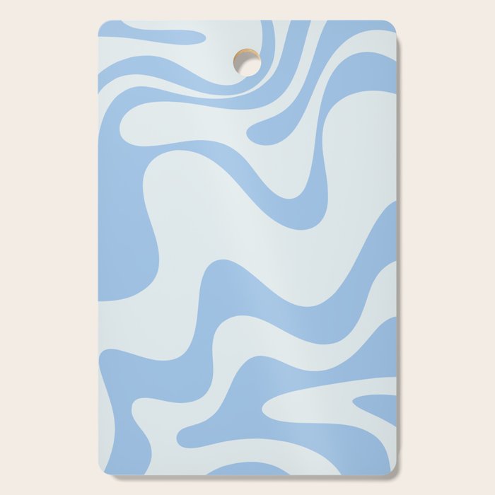 Retro Liquid Swirl Abstract Pattern 3 in Powder Blue Cutting Board Gallery Image 1