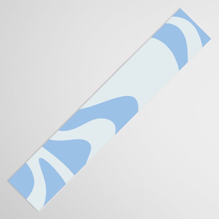 Retro Liquid Swirl Abstract Pattern 3 in Powder Blue Table Runner Gallery Image 3