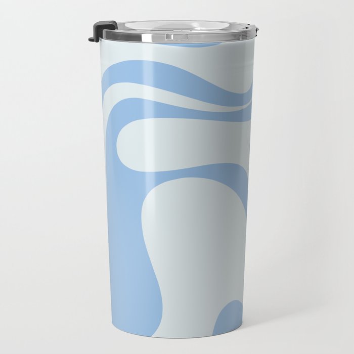 Retro Liquid Swirl Abstract Pattern 3 in Powder Blue Travel Mug Gallery Image 3