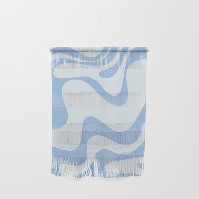 Retro Liquid Swirl Abstract Pattern 3 in Powder Blue Wall Hanging Gallery Image 1