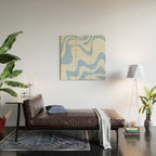 Retro Liquid Swirl Abstract Pattern 3 in Powder Blue Wood Wall Art Gallery Image 2