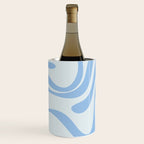 Retro Liquid Swirl Abstract Pattern 3 in Powder Blue Wine Chiller Gallery Image 1