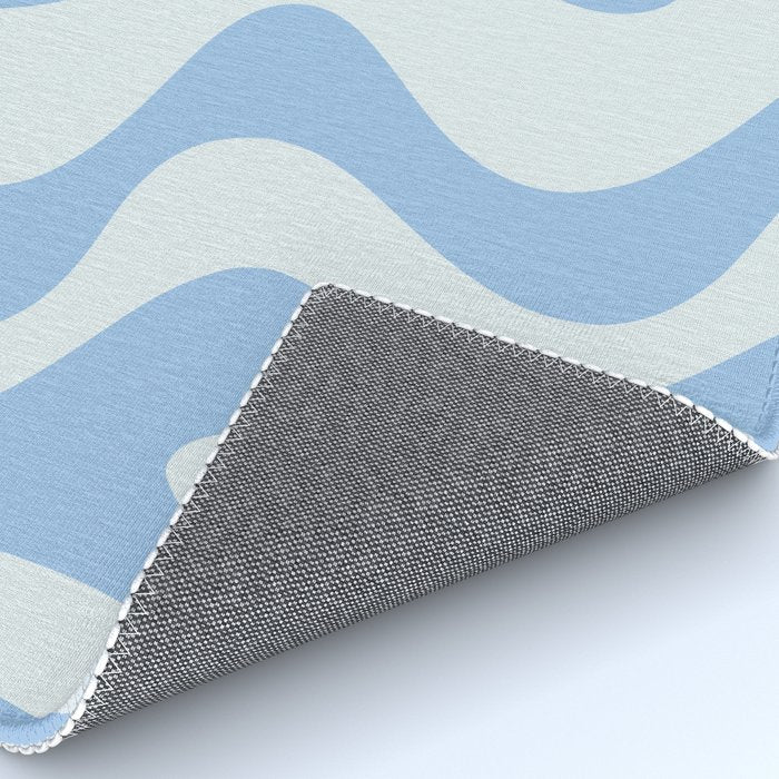 Retro Liquid Swirl Abstract Pattern 3 in Powder Blue Rug Gallery Image 4