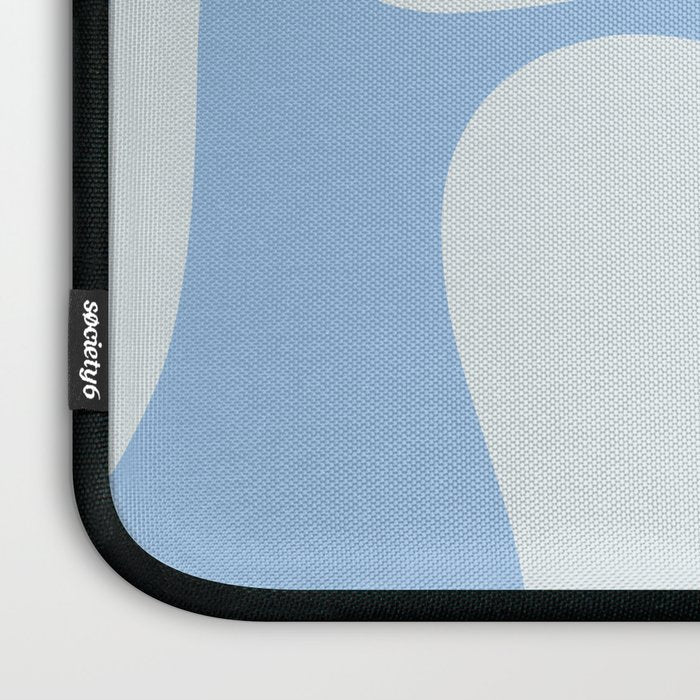 Retro Liquid Swirl Abstract Pattern 3 in Powder Blue Laptop Sleeve Gallery Image 3