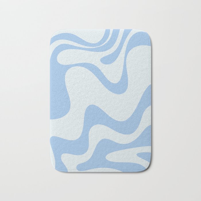 Retro Liquid Swirl Abstract Pattern 3 in Powder Blue Bath Mat Gallery Image 1