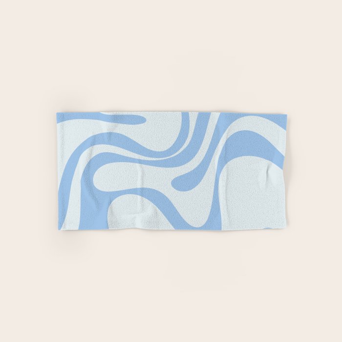 Retro Liquid Swirl Abstract Pattern 3 in Powder Blue Bath Towel Gallery Image 1