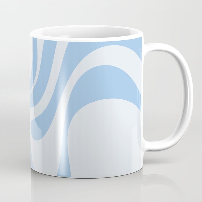 Retro Liquid Swirl Abstract Pattern 3 in Powder Blue Coffee Mug Gallery Image 1