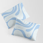Retro Liquid Swirl Abstract Pattern 3 in Powder Blue Pillow Sham Gallery Image 3