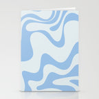 Retro Liquid Swirl Abstract Pattern 3 in Powder Blue Stationery Card Gallery Image 2
