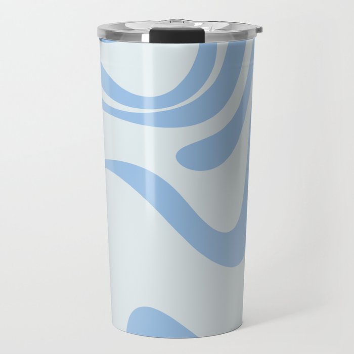 Retro Liquid Swirl Abstract Pattern 3 in Powder Blue Travel Mug Gallery Image 1