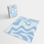 Retro Liquid Swirl Abstract Pattern 3 in Powder Blue Jigsaw Puzzle Gallery Image 2