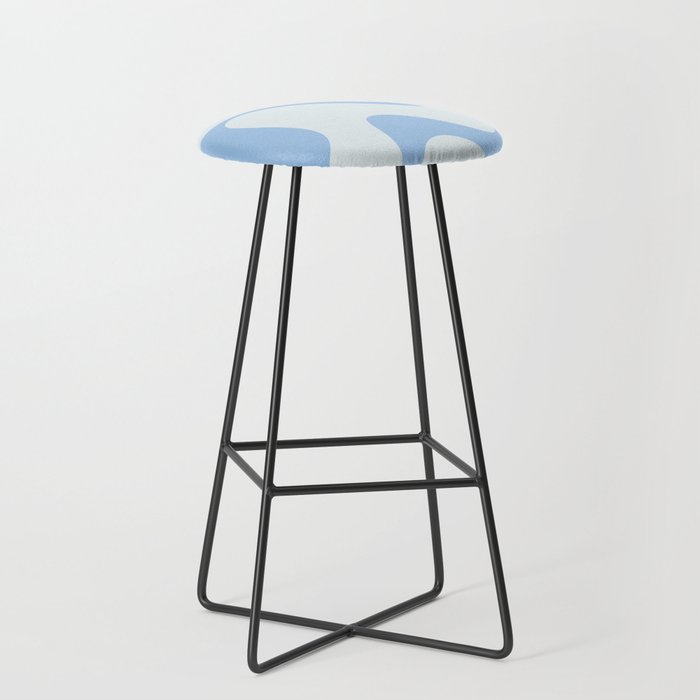 Retro Liquid Swirl Abstract Pattern 3 in Powder Blue Stool Gallery Image 1