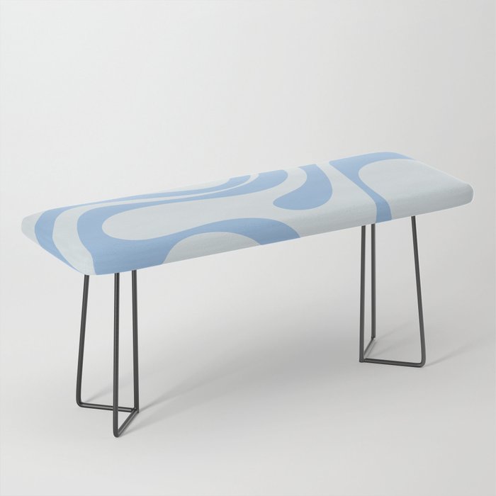 Retro Liquid Swirl Abstract Pattern 3 in Powder Blue Bench Gallery Image 1