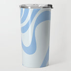Retro Liquid Swirl Abstract Pattern 3 in Powder Blue Travel Mug Gallery Image 2
