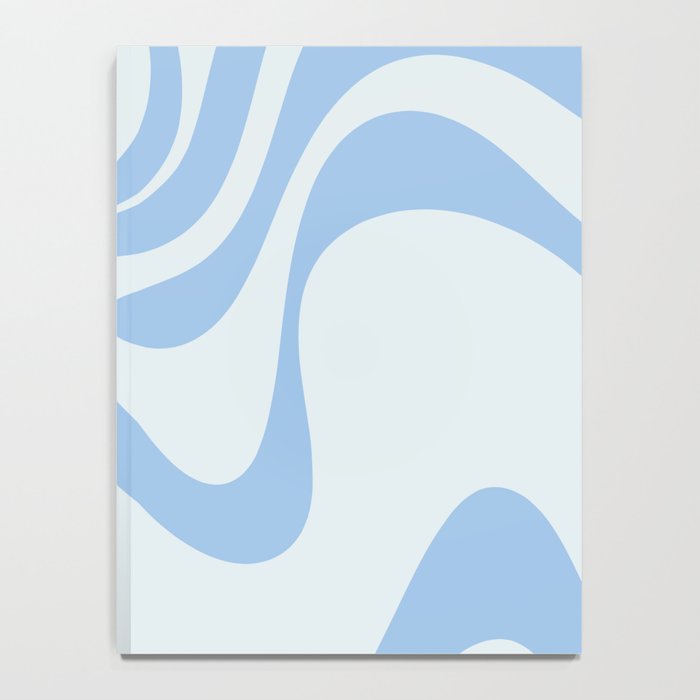 Retro Liquid Swirl Abstract Pattern 3 in Powder Blue Notebook Gallery Image 4