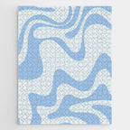 Retro Liquid Swirl Abstract Pattern 3 in Powder Blue Jigsaw Puzzle Gallery Image 1