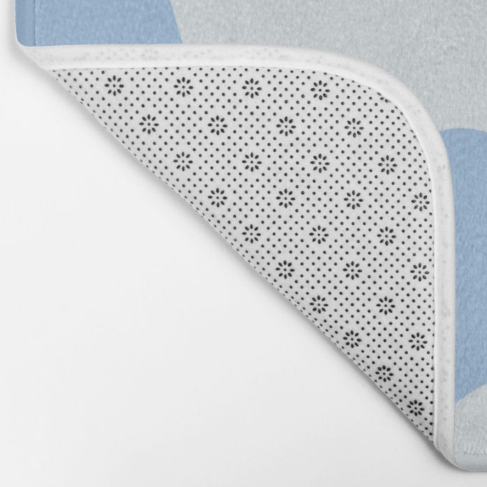 Retro Liquid Swirl Abstract Pattern 3 in Powder Blue Bath Mat Gallery Image 2