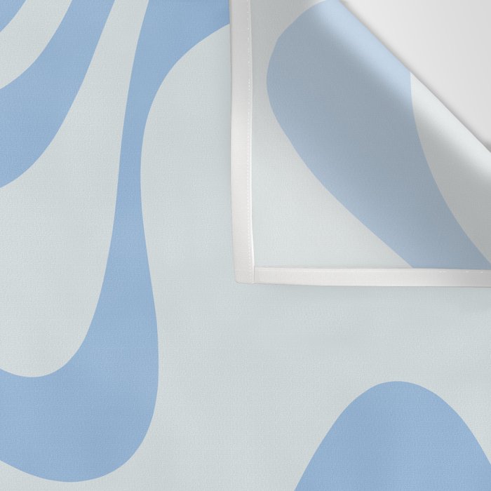 Retro Liquid Swirl Abstract Pattern 3 in Powder Blue Wall Tapestry Gallery Image 3