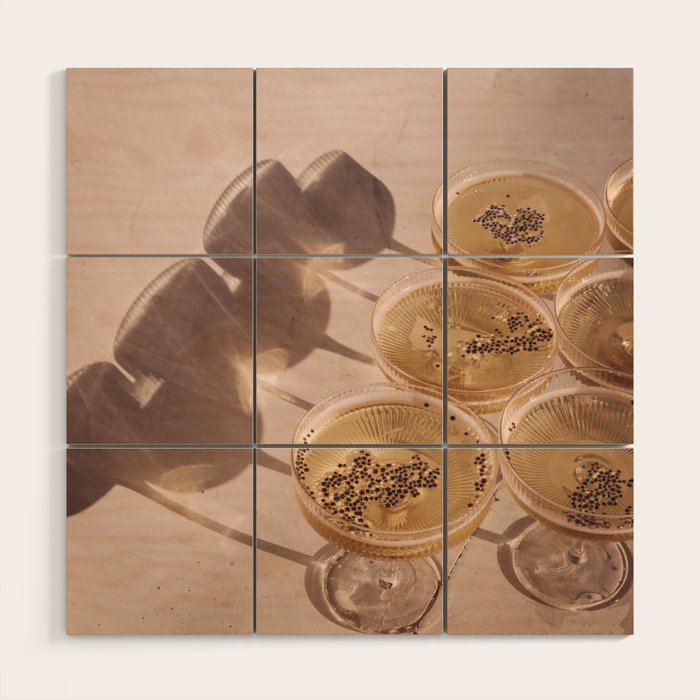 Cocktails & Shadows Photo Art Print | Luxury Party Celebration Drinks Photography Wood Wall Art Gallery Image 1