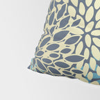 Christmas, Flower Garden, Gold and Blue, Floral Prints Pillow Sham Gallery Image 4