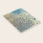 Christmas, Flower Garden, Gold and Blue, Floral Prints Notebook Gallery Image 3