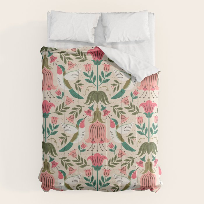 Hummingbirds - Green and Pink Comforter Gallery Image 6