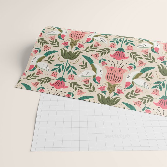 Hummingbirds - Green and Pink Wrapping Paper Gallery Image 2