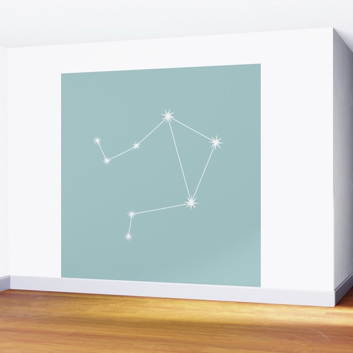 Libra Zodiac Star Constellation Line Art Pastel Teal Wall Mural Gallery Image 2