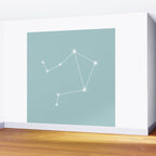 Libra Zodiac Star Constellation Line Art Pastel Teal Wall Mural Gallery Image 2