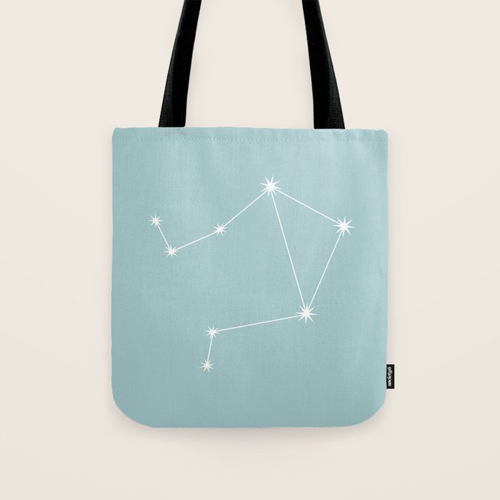 Libra Zodiac Star Constellation Line Art Pastel Teal Tote Bag Gallery Image 1