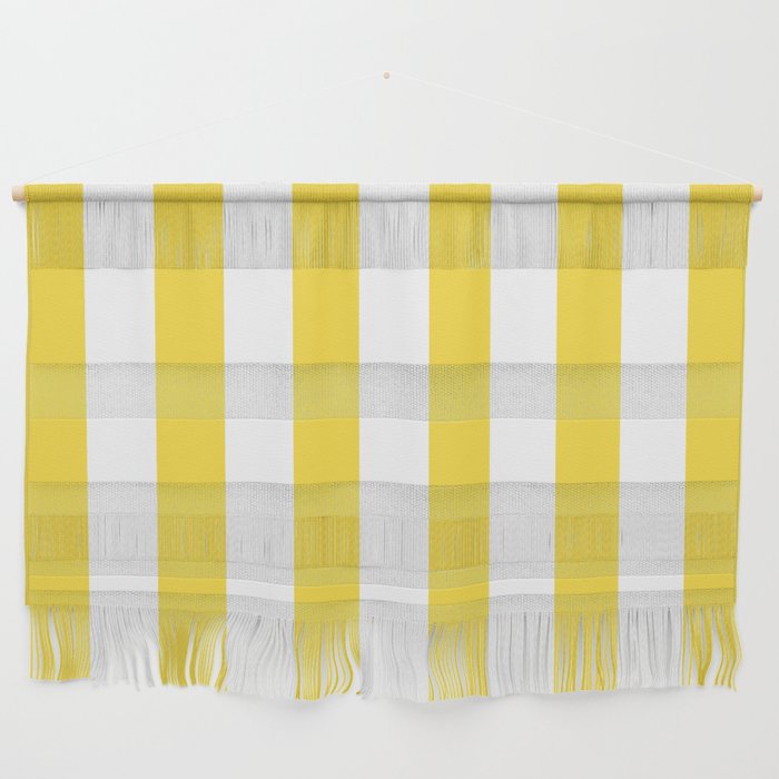 Lemon Yellow and White Wide Stripes Wall Hanging Gallery Image 1